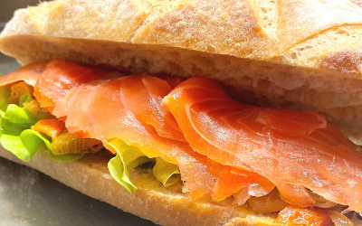 sandwich truite fumée